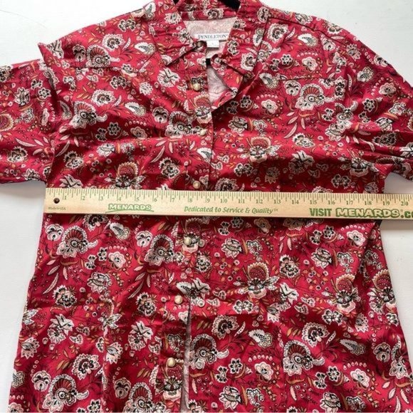 Pendleton Floral Paisley Long Sleeve Button Down
Shirt Red Large - Picture 7 of 9